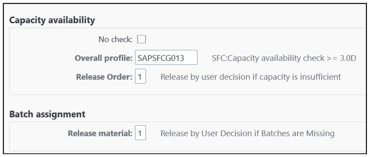Availability Check for Capacity
