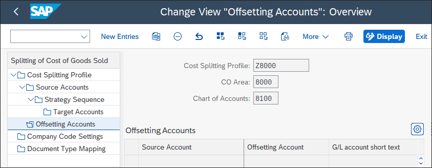 Maintain Offsetting Accounts