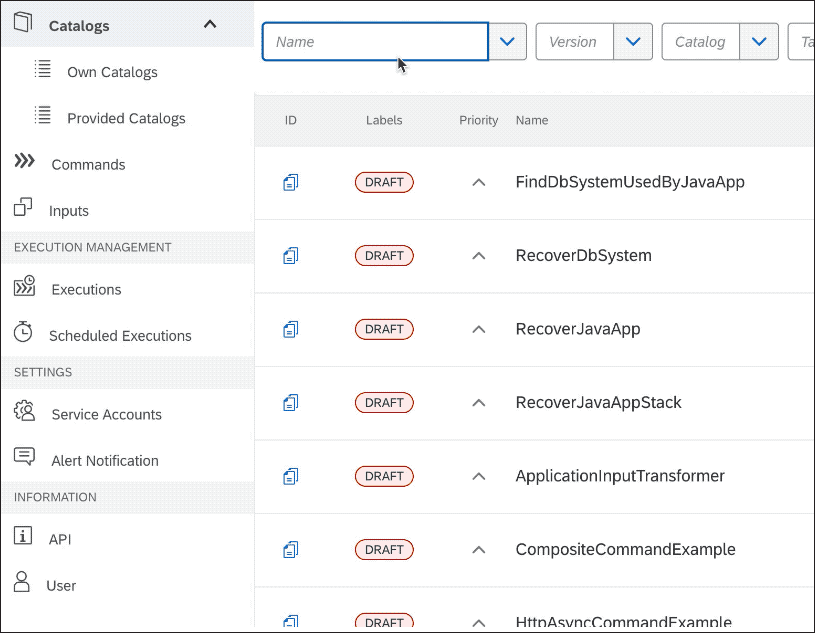 Default Catalog: Most Common Recommended Actions