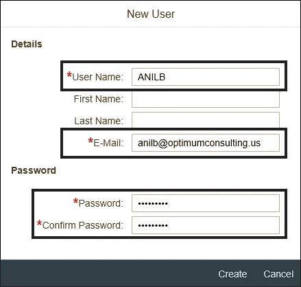 Creating New User in XSA Cockpit