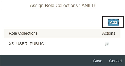 Assign Role in XSA Cockpit