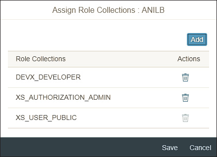 Assign Role Collections in XSA Cockpit