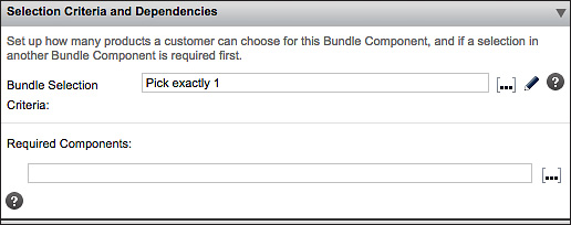 Selection Criteria and Dependencies