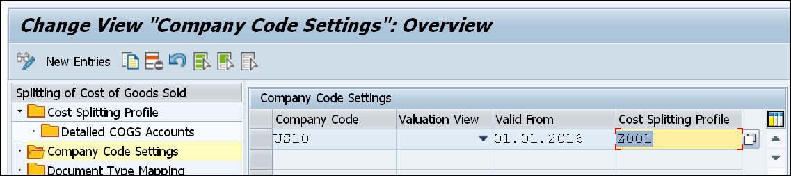 Change View Company Code Settings