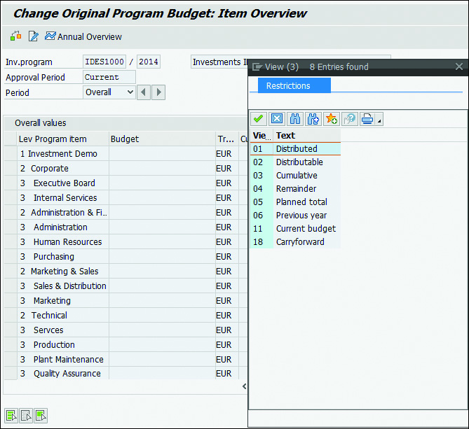 Change Original Program Budget