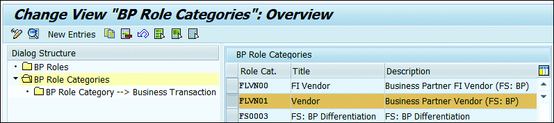 Change View "BP Role Categories"