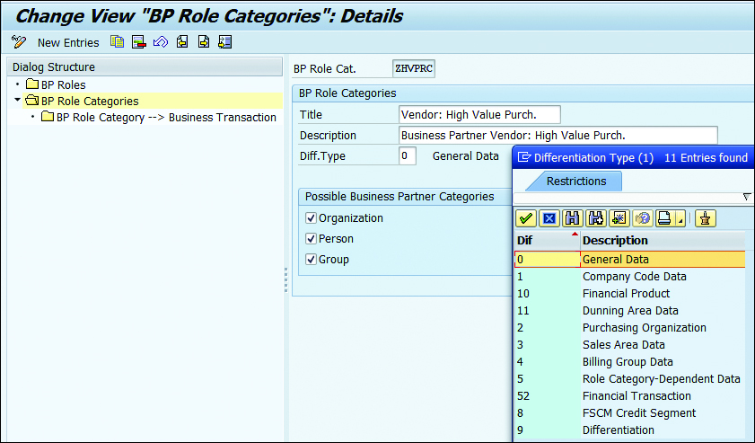 Change View "BP Role Categories": Details