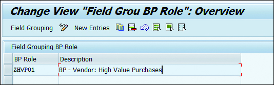 Change View "Field Group BP Role"