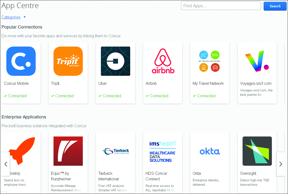 SAP Concur App Center