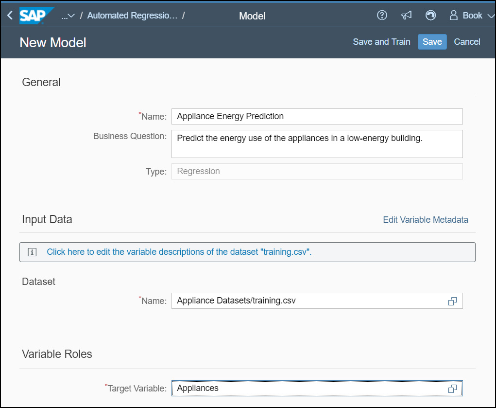 New Regression Model SAP