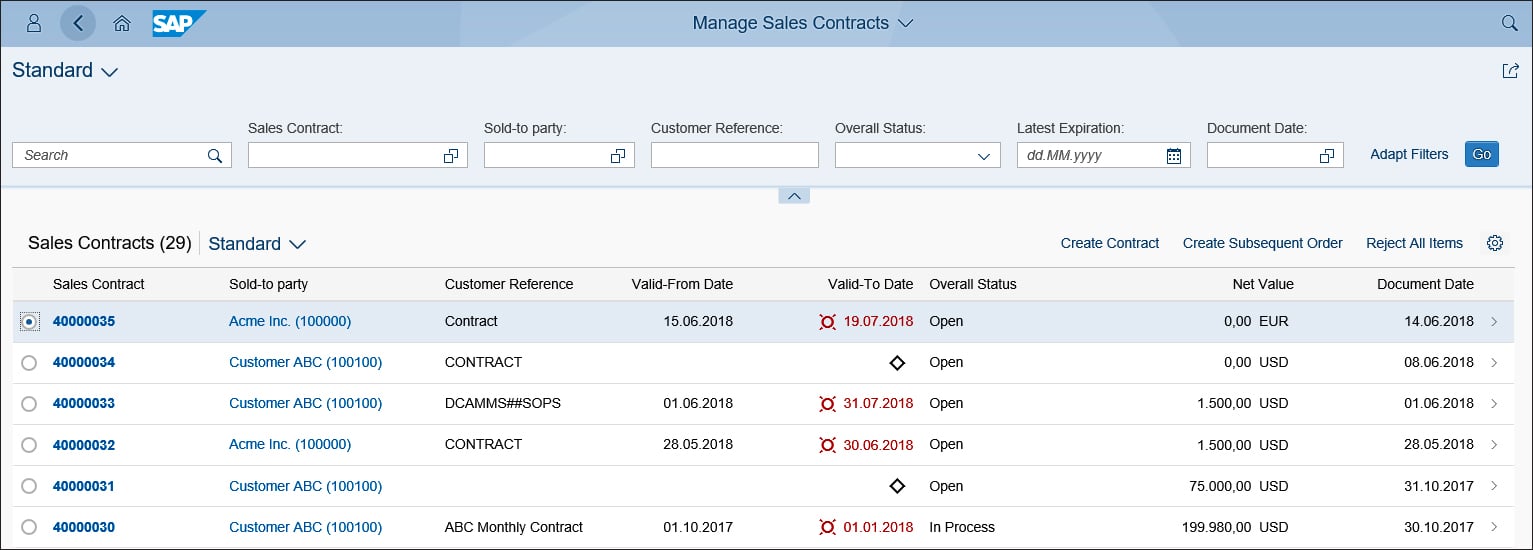 Managing Sales Contracts in SAP S/4HANA
