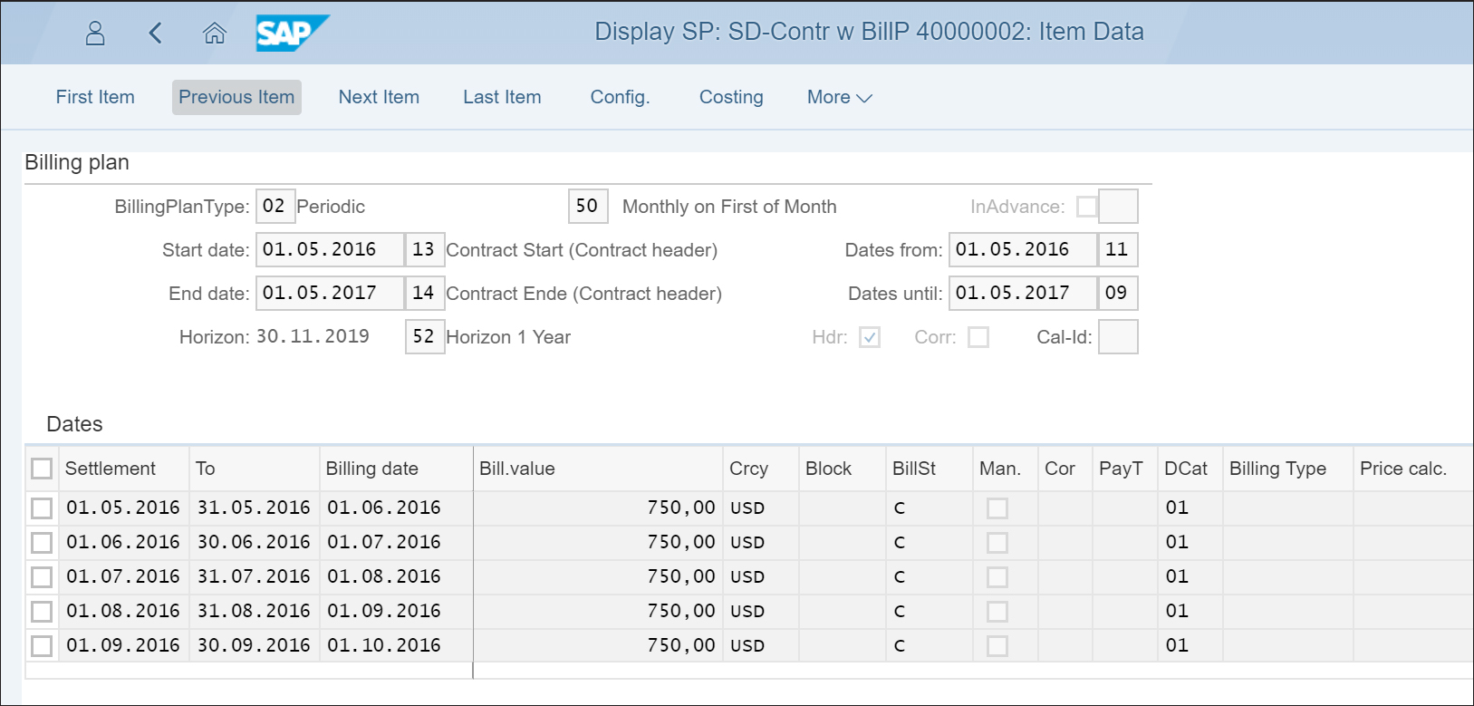 installment plans sap