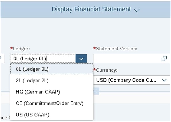 Display Financial Statement