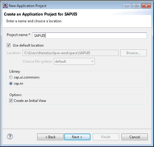 New SAPUI5 Project in Eclipse