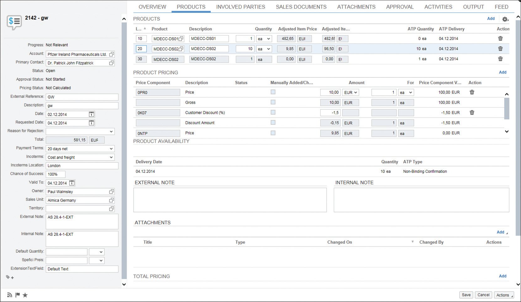 SAP Product Availability Check