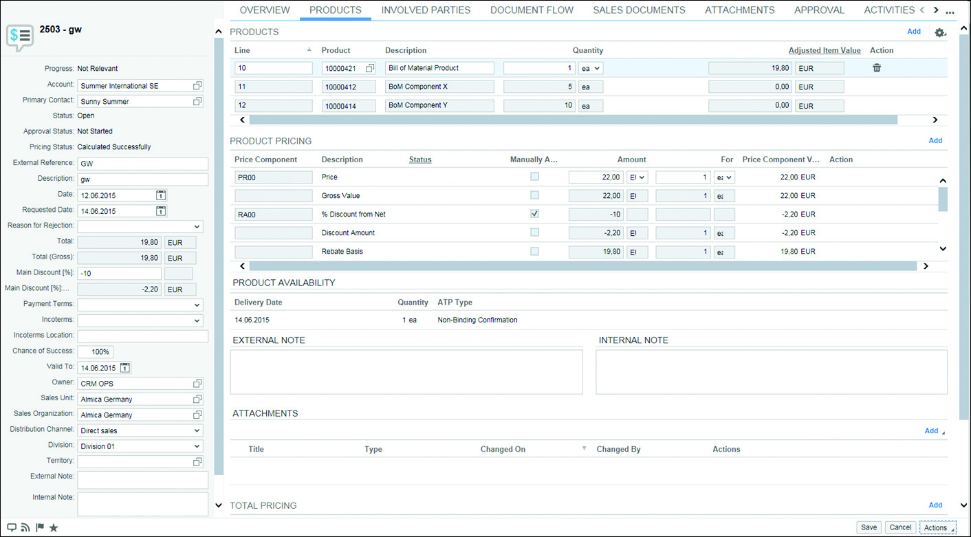 SAP Product Availability Check