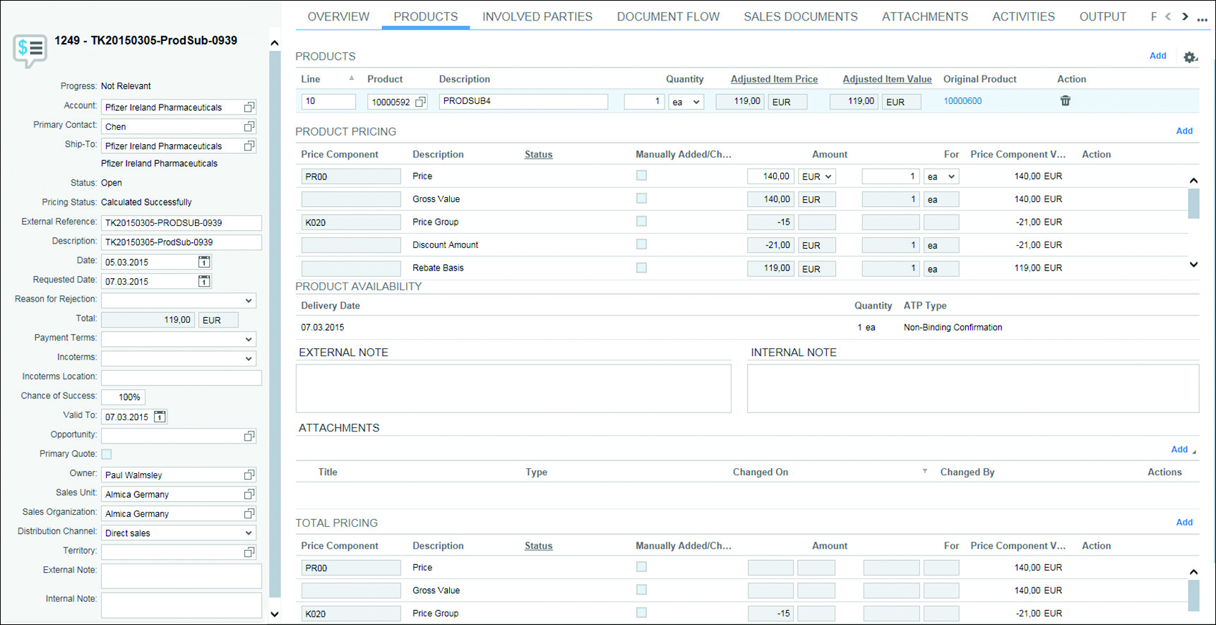 SAP Product Substitutions