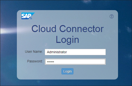SAP Cloud Connector Login Screen
