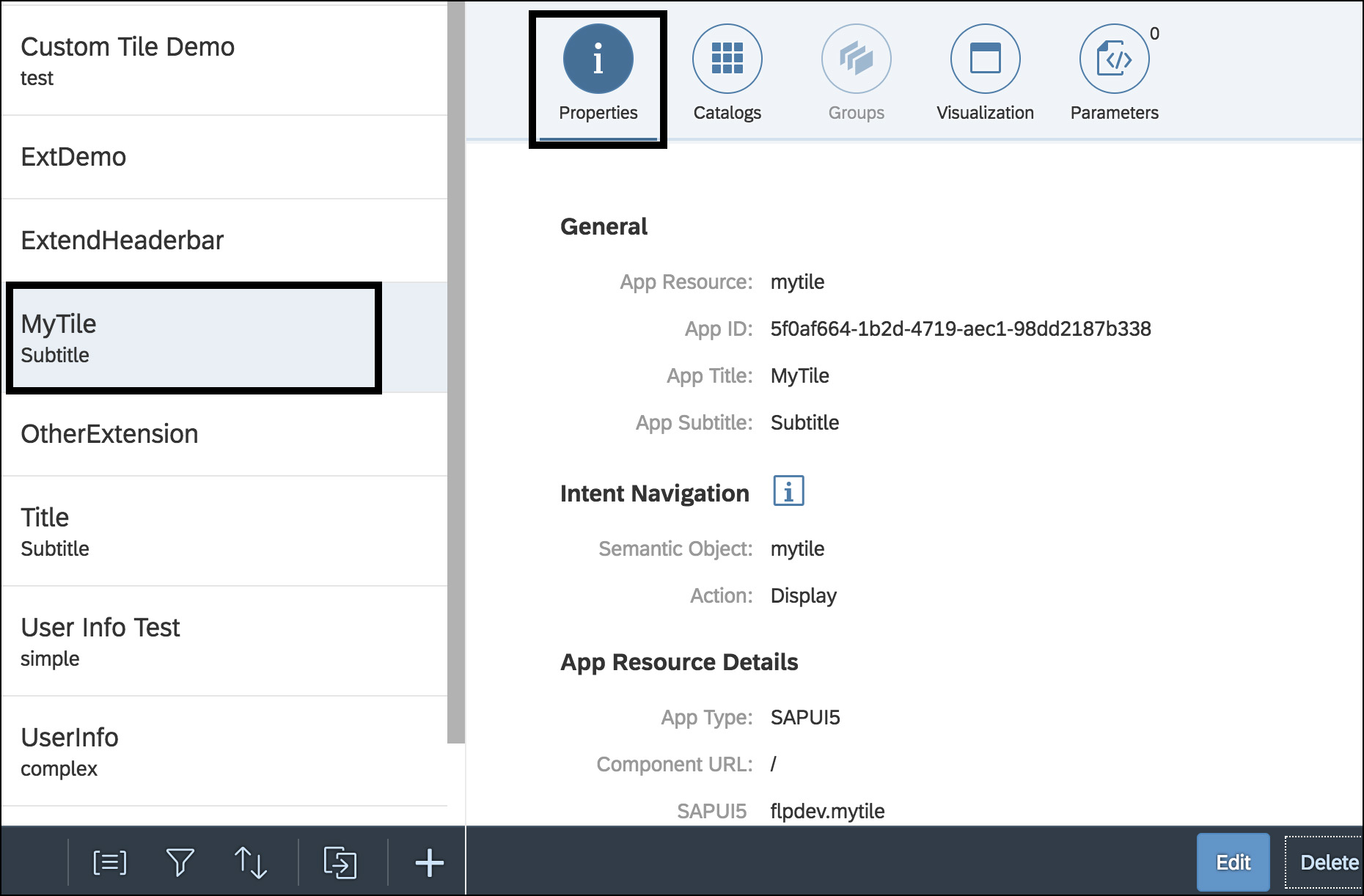 Edit MyTile SAP Fiori